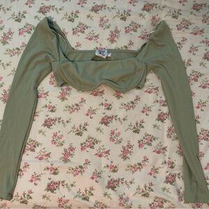 Green crop top